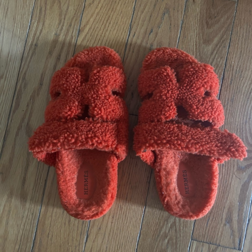 Hermes chypre shearling sandal